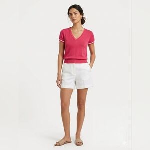 Vintage Prada Linea Rossa Contrast Trim V-Neck Knit Top